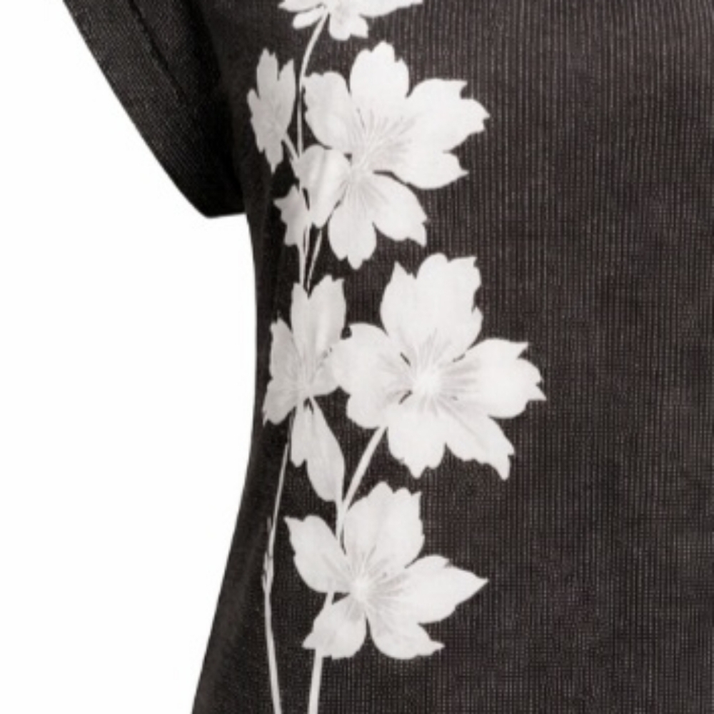 ​Worthington Multimedia Black White Polka Dot Floral Cap Sleeve Blouse 1X - Picture 6 of 8